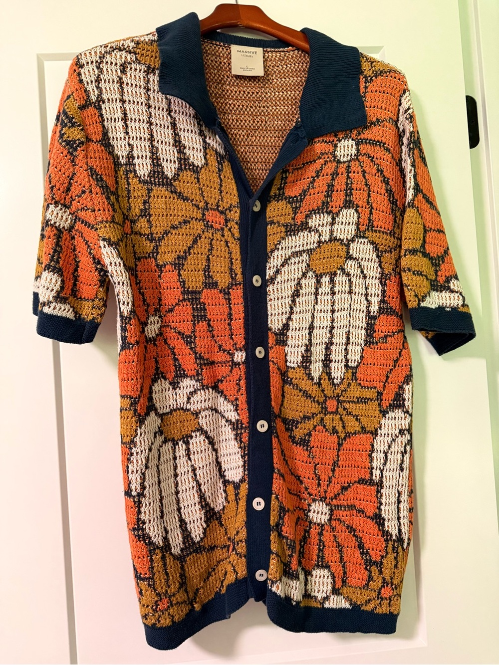 70s Floral Knit Shirt